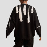 Fringe Design Printed Sweater