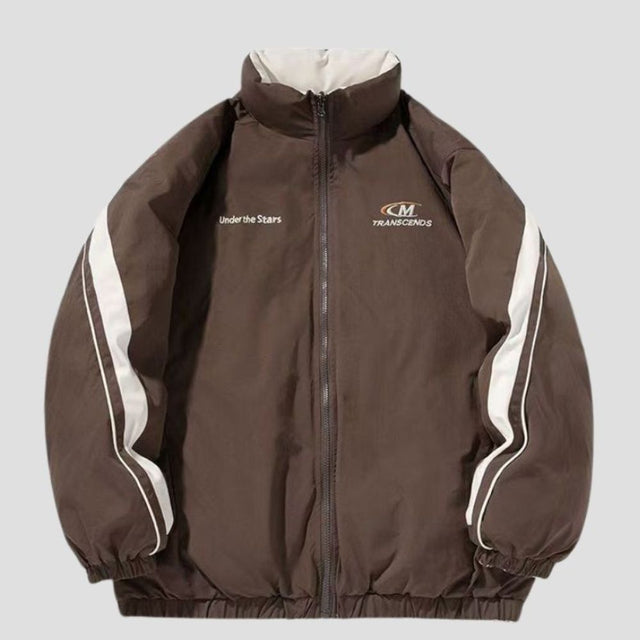 Chaqueta reversible de algodón con estampado de letras