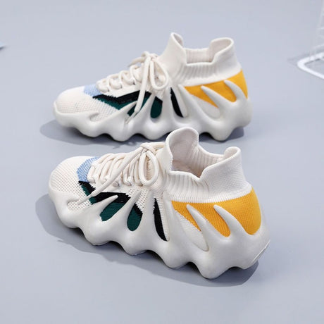 Octopus Yeezy sneakers worn on foot