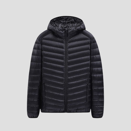 Front view of the Plus-Size Oversized Down Jacket showcasing its relaxed fit and premium down insulation