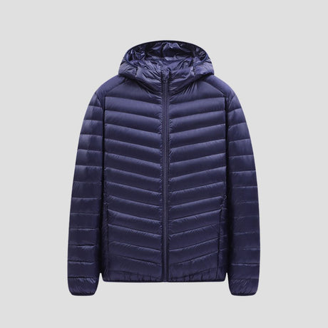 Front view of the Plus-Size Oversized Down Jacket showcasing its relaxed fit and premium down insulation
