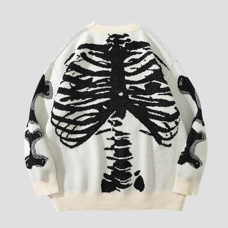 Skull Crew Neck Long Sleeve Sweater