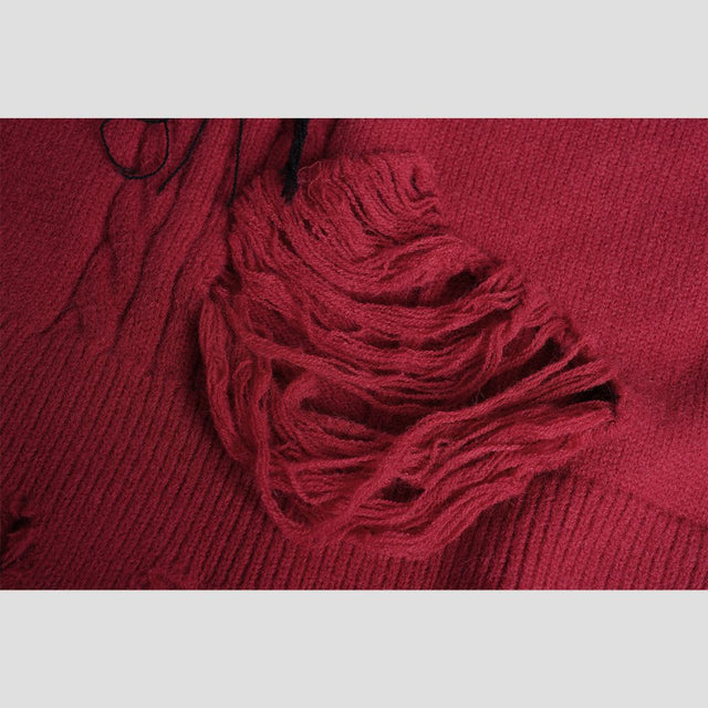 Vintage Fringe Letter Sweater