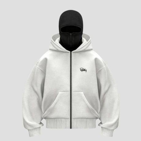 DOUBLE MASK HOODIE: CHARCOAL