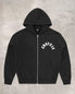 Street Hip-Hop Embroidered Letter Zip-Up Hoodie