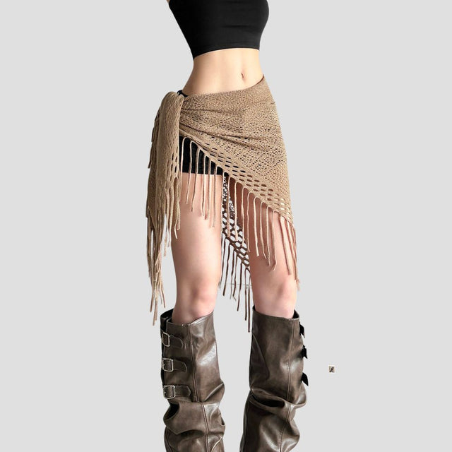 EROSION FRINGE KNIT WAIST-WRAP