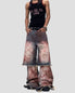 BIOMORPHIC MUD-WASH LAYERED FLARE PANTS
