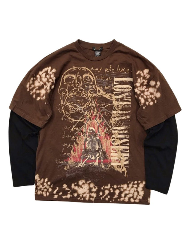 Two-Piece Gradient Skull Sweatshirt