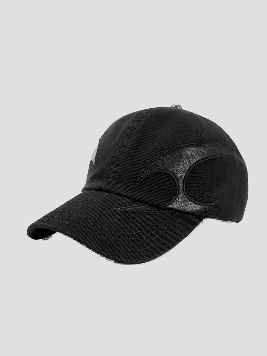 None Unit Arc Panel Washed Baseball Cap in black product angle view