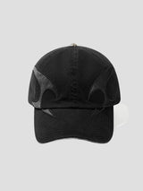 None Unit Arc Panel Washed Baseball Cap in black product front view
