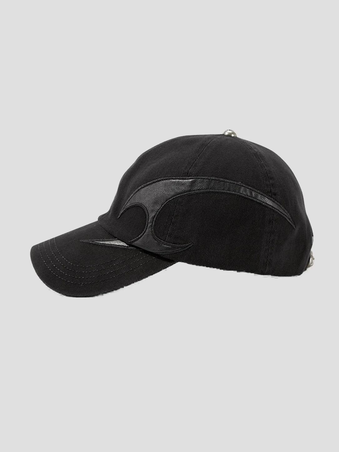None Unit Arc Panel Washed Baseball Cap in black product side view
