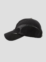 None Unit Arc Panel Washed Baseball Cap in black product side view