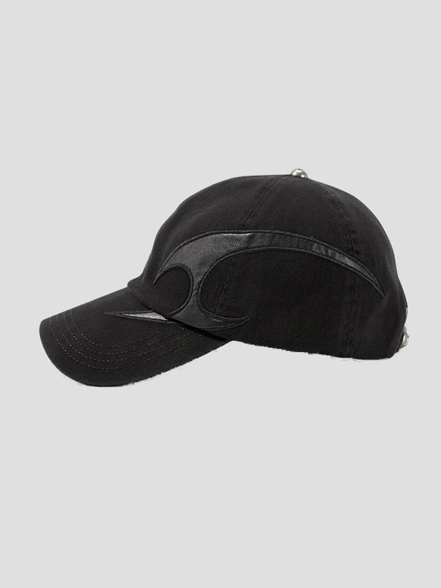 None Unit Arc Panel Washed Baseball Cap in black product side view