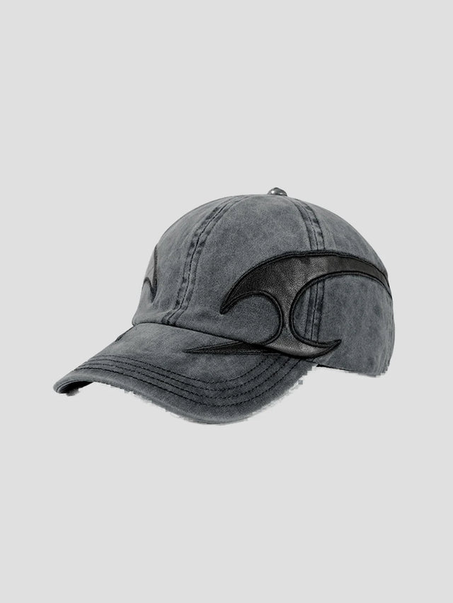 None Unit Arc Panel Washed Baseball Cap in gray product angle view