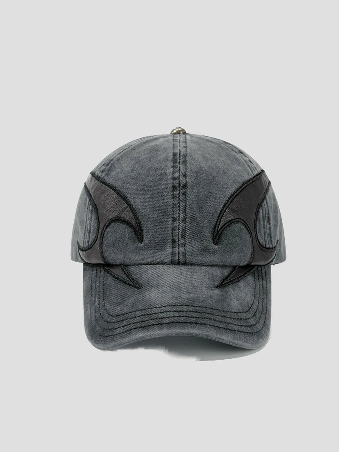 None Unit Arc Panel Washed Baseball Cap in gray product front view