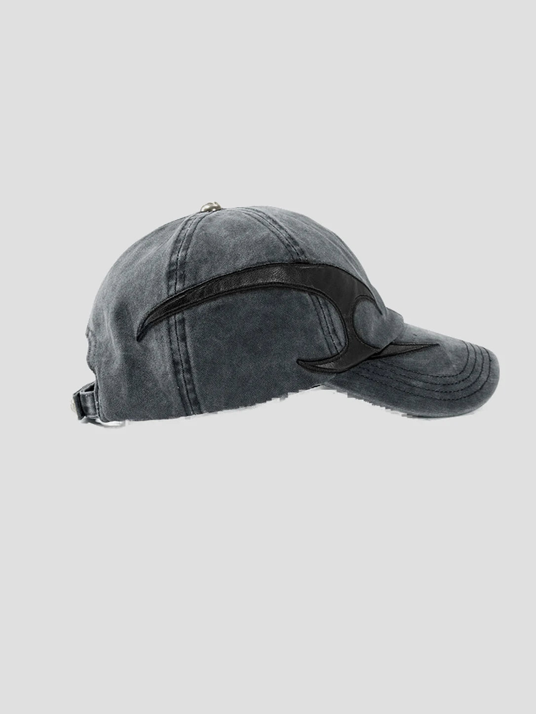 None Unit Arc Panel Washed Baseball Cap in gray product side view