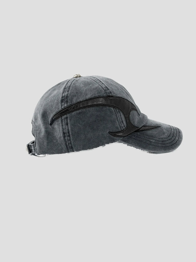 None Unit Arc Panel Washed Baseball Cap in gray product side view