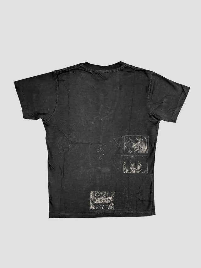 None Unit Archive Panel Washed Tee in washed black product back view