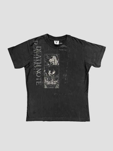 None Unit Archive Panel Washed Tee in washed black product front view