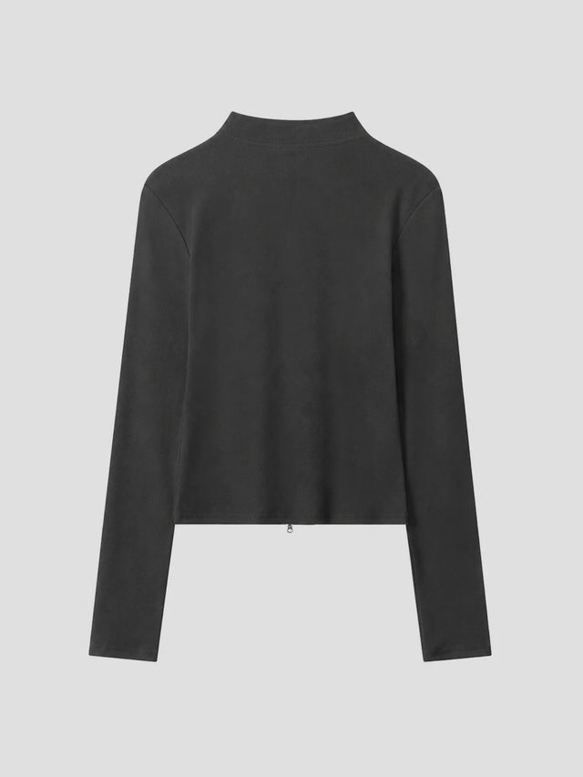 None Unit Archive Print Double-zip Top in black product back view
