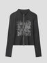 None Unit Archive Print Double-zip Top in black product front view
