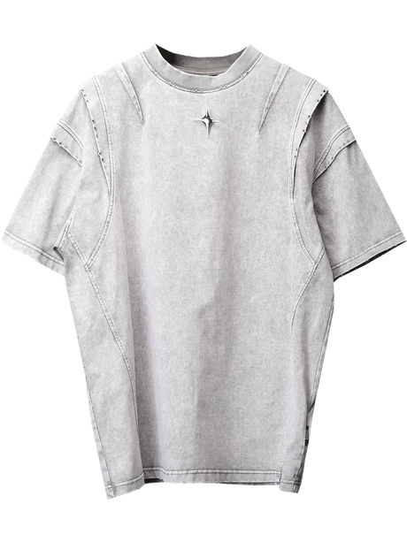 None Unit ash washed panel short sleeve tee product image on transparent background