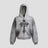 None Unit Barbed Cross Graphic Zip Hoodie in heather gray product front view