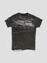 None Unit Barbed Script Distressed Tee in washed black product front view