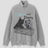 None Unit Cat & Dog Graphic Distressed Zip Knit in gray product front view