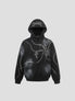 None Unit Chain Wraith Graphic Hoodie in black product front view