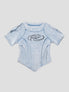 None Unit Deconstructed Armor washed mesh tee in blue product front view