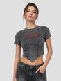 None Unit Deconstructed Armor washed mesh tee in gray front model view