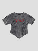 None Unit Deconstructed Armor washed mesh tee in gray product front view