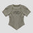 None Unit Deconstructed Armor washed mesh tee in green product front view