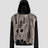 None Unit Dust Veil Shredded Layered Knit Hoodie in taupe product front view