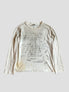 None Unit Educated Washed Long-Sleeve Tee in washed white product front view