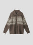 None Unit Fair Isle Toggle Cardigan in coffee product front view