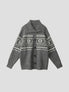 None Unit Fair Isle Toggle Cardigan in heather gray product front view