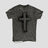None Unit Gothic Cross Distressed Tee in washed gray product front view