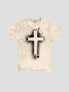 None Unit Gothic Cross Distressed Tee in white product front view