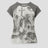 None Unit Grunge Cross Raglan Crop Tee in gray product front view