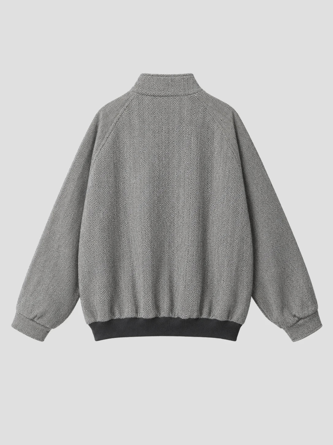 None Unit Herringbone Zip Work Jacket in heather gray product back view