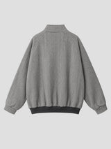None Unit Herringbone Zip Work Jacket in heather gray product back view