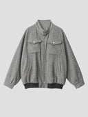 None Unit Herringbone Zip Work Jacket in heather gray product front view