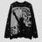 None Unit Liberty Hand Distressed Graphic Sweater in black product front view