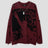None Unit Liberty Hand Distressed Graphic Sweater in burgundy product front view