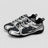 None Unit Meteor Wave Low Sneaker in meteor silver pair angled view