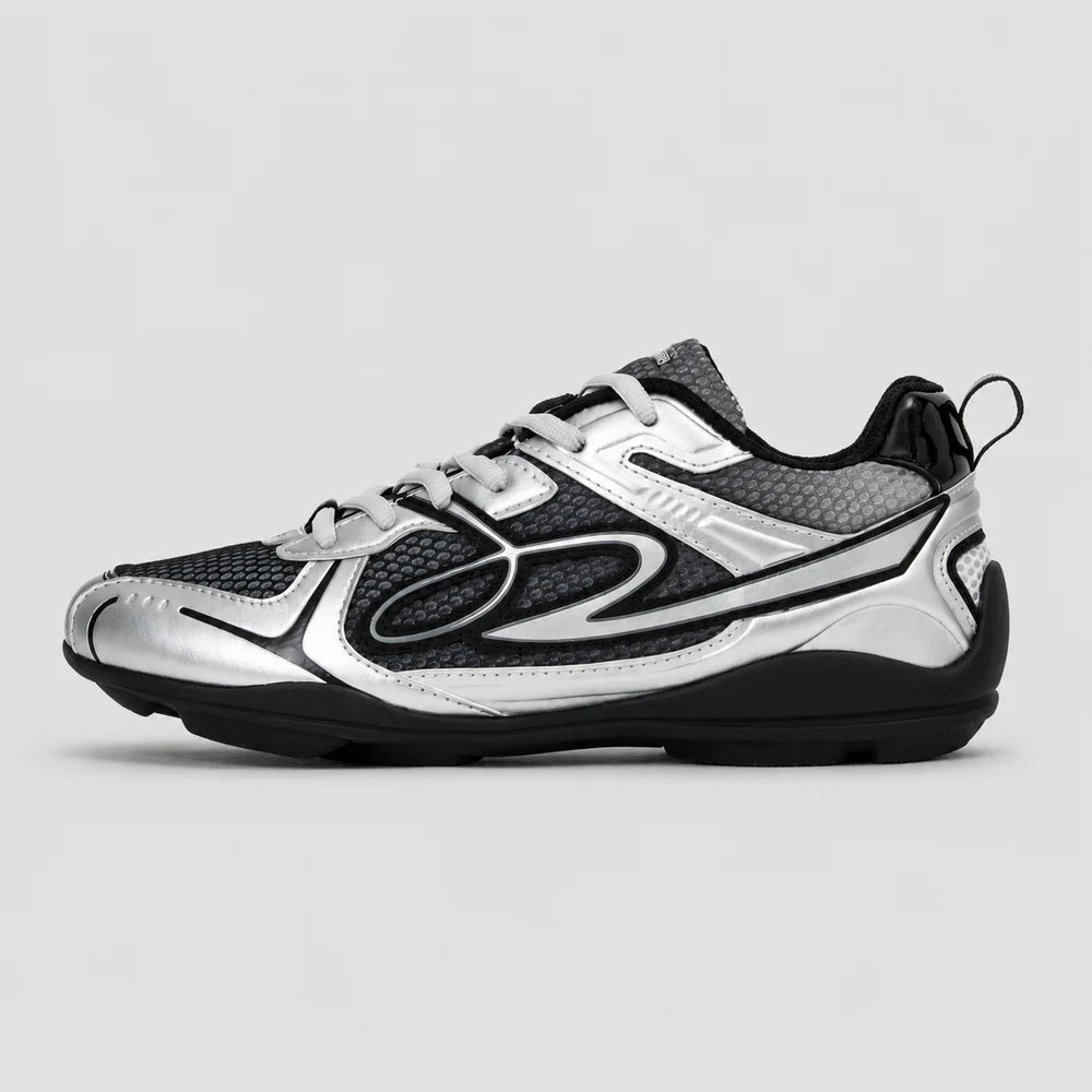 None Unit Meteor Wave Low Sneaker in meteor silver side profile