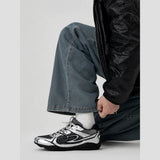 None Unit Meteor Wave Low Sneaker in meteor silver top lace view