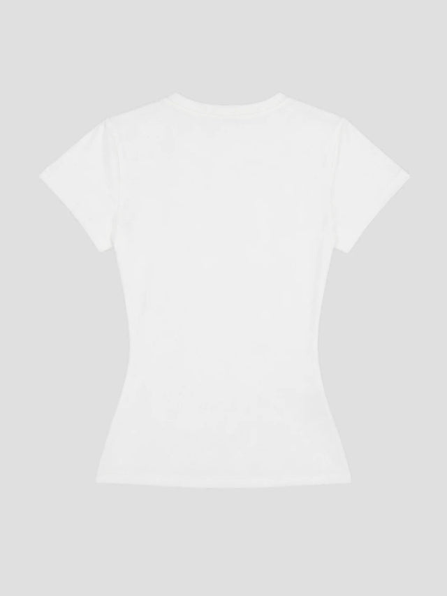 None Unit Neon Star Piercing Fitted Tee in white product back view